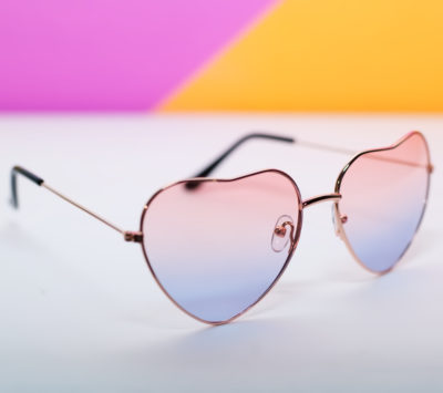 Sunset Fade Heart Sunglasses Wire Rim