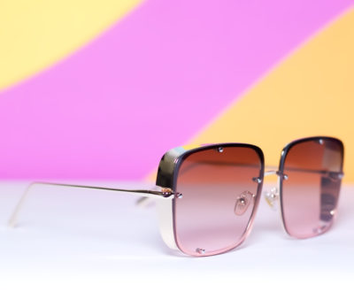 Square Gold Framed Brown Lens Sunglasses
