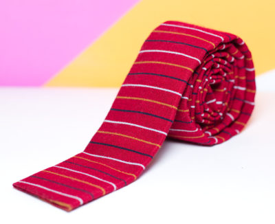 Vintage 50s/60s Red Wool Skinny Flat Necktie