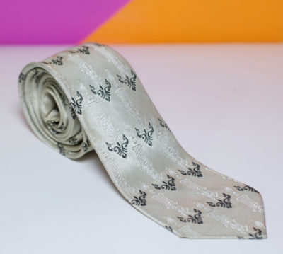 Vintage 1950s Beige and Black Necktie