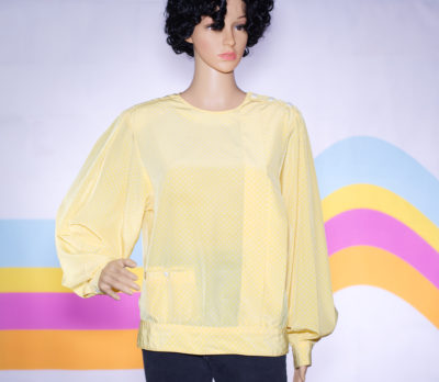 Vintage 1980s Yellow Polka Dot Blouse