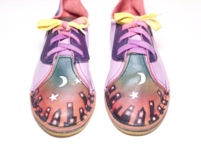 Vintage Painted Purple Shoes | Size 6