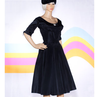 Vintage 1950s Black Suzy Perette Dress