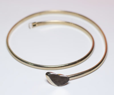 Vintage 1970s Snake Chain Belt with a Heart