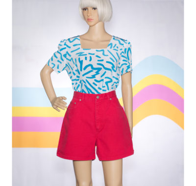 Vintage 1990s Red Denim Generra Shorts