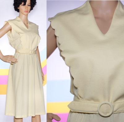 Vintage 70s/80s Light Yellow Dress