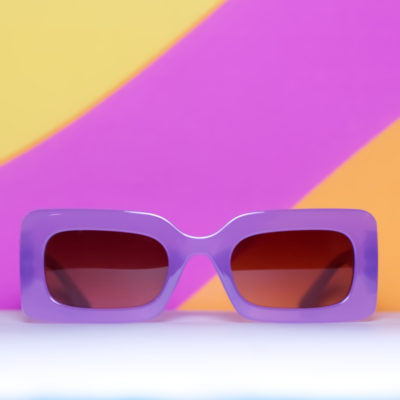 Purple Chunky Rectangular Sunglasses