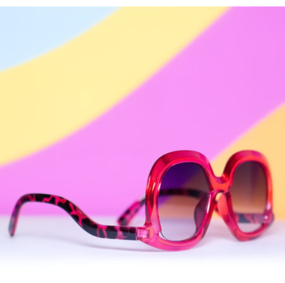 Red Raspberry Oversized Drop Arm Sunglasses