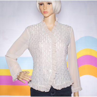 Vintage 1990s Ruffled Lace Blouse