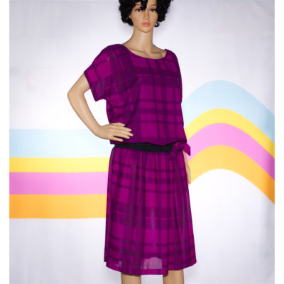 Vintage 1980s Purple Drop Waist Dress