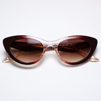 Lucite Sparkle Brown Cat Eye Sunglasses