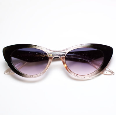 Lucite Sparkle Black Cat Eye Sunglasses