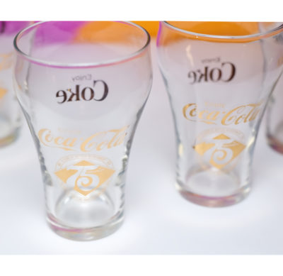 Vintage 75th Anniversary Coca Cola Glasses