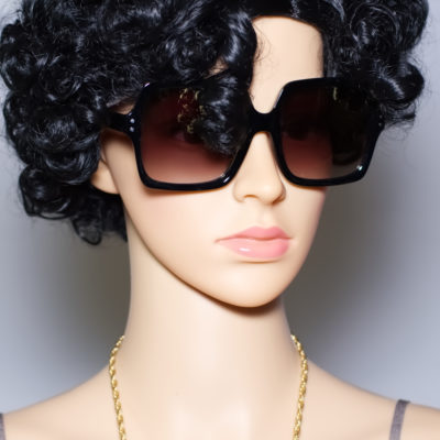 Oversized Black Disco Square Sunglasses