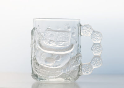 Vintage Glass Snowman Mug