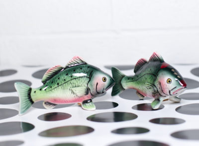 Vintage 1960s Silver Perch Fish Salt and Pepper Shakers