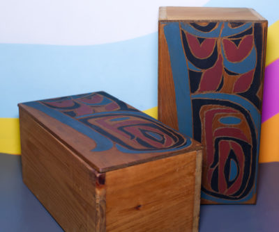 Vintage 1960s Large Wood Owl Boxes