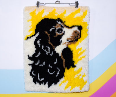 Vintage Dog Rug Wall Art