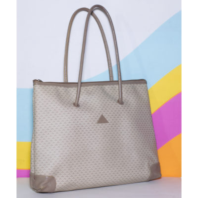Vintage 1980s Beige Large Liz Claiborne Logo Bag