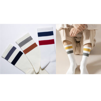 Retro Crew Striped Tube Socks