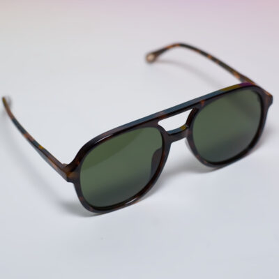 Green Lens Aviator Double Bridge Sunglasses