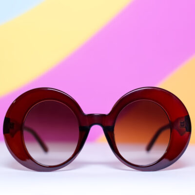 Retro Brown Ultra Mod Round Sunglasses n