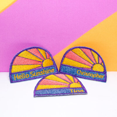 Custom Retro Sunrise Patch | Personalized Name