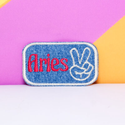Aries Peace Patch on Denim