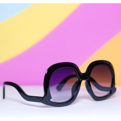 Black Oversized Drop Arm Sunglasses