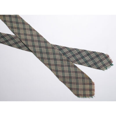 Vintage 1950s Green Wool Tartan Plaid Necktie by Cape Cod Weavers