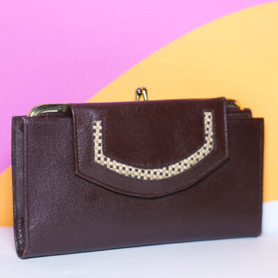 Vintage 1970s New Old Stock Brown Leather Wallet by Enger Kress
