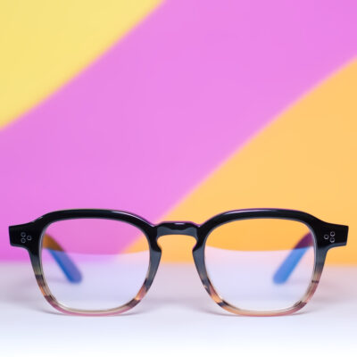Retro Horn-Rimmed Black to Brown Eyeglass Frames