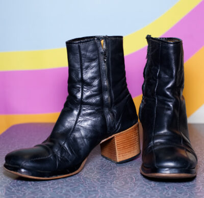 Vintage 1970s Black Platform Boots