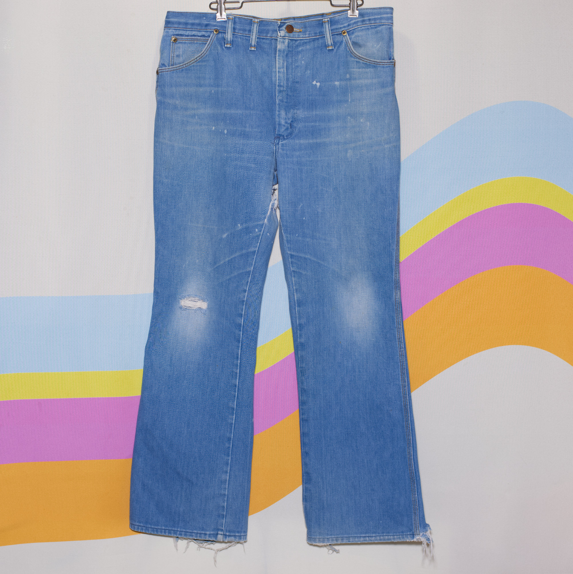 Vintage 1970s Wrangler No Fault Thrashed Jeans - Image 2