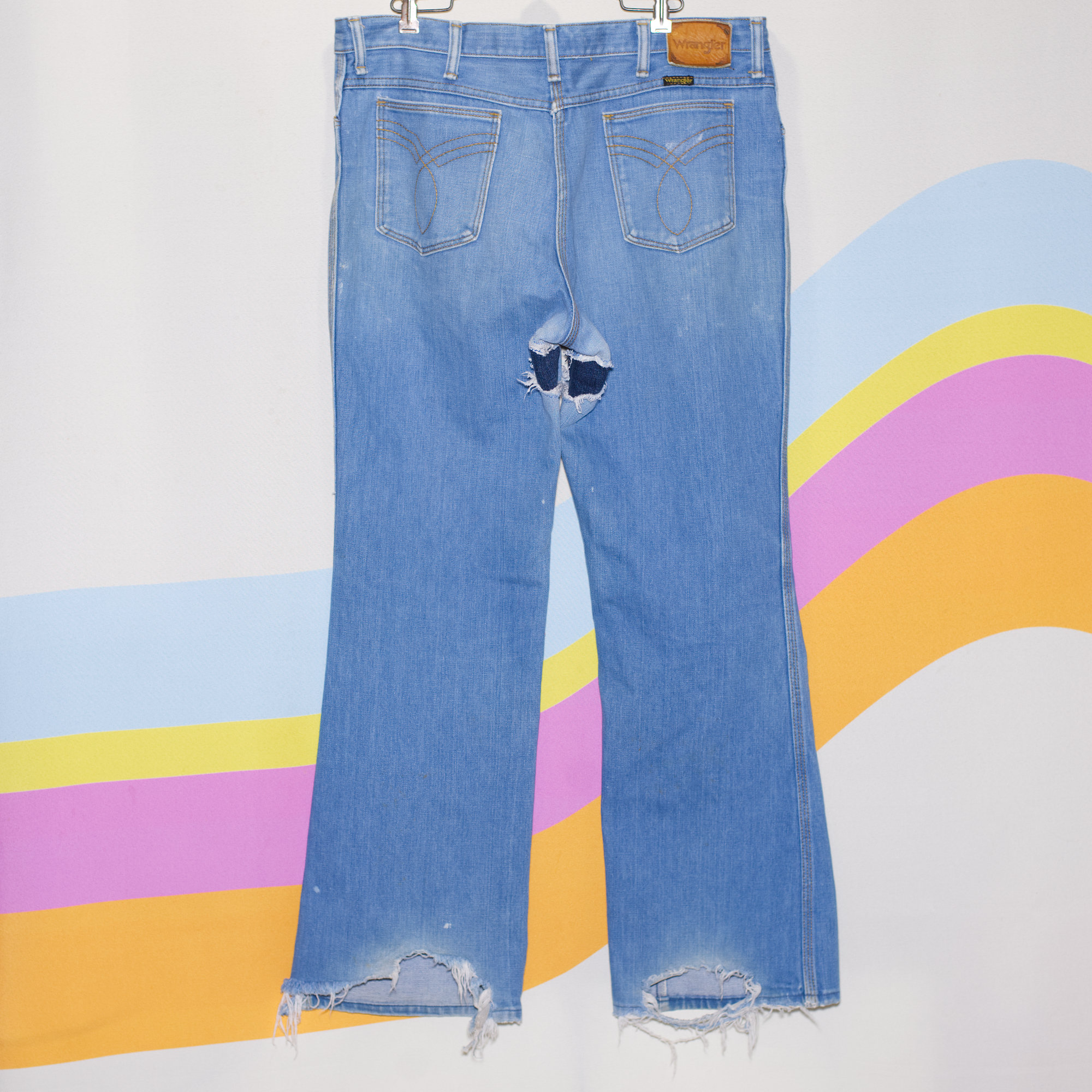 Vintage 1970s Wrangler No Fault Thrashed Jeans - Image 3