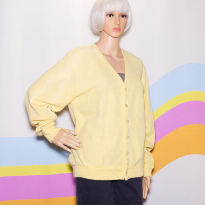 Vintage 1970s Yellow Cardigan Sweater