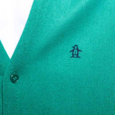 Vintage 1980s Munsingwear Grand Slam Penguin Green Cardigan Sweater