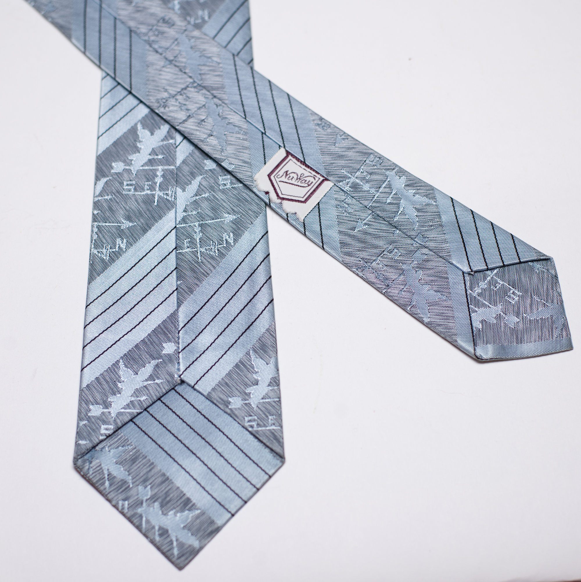 Vintage 1950s Light Blue Necktie - Image 3