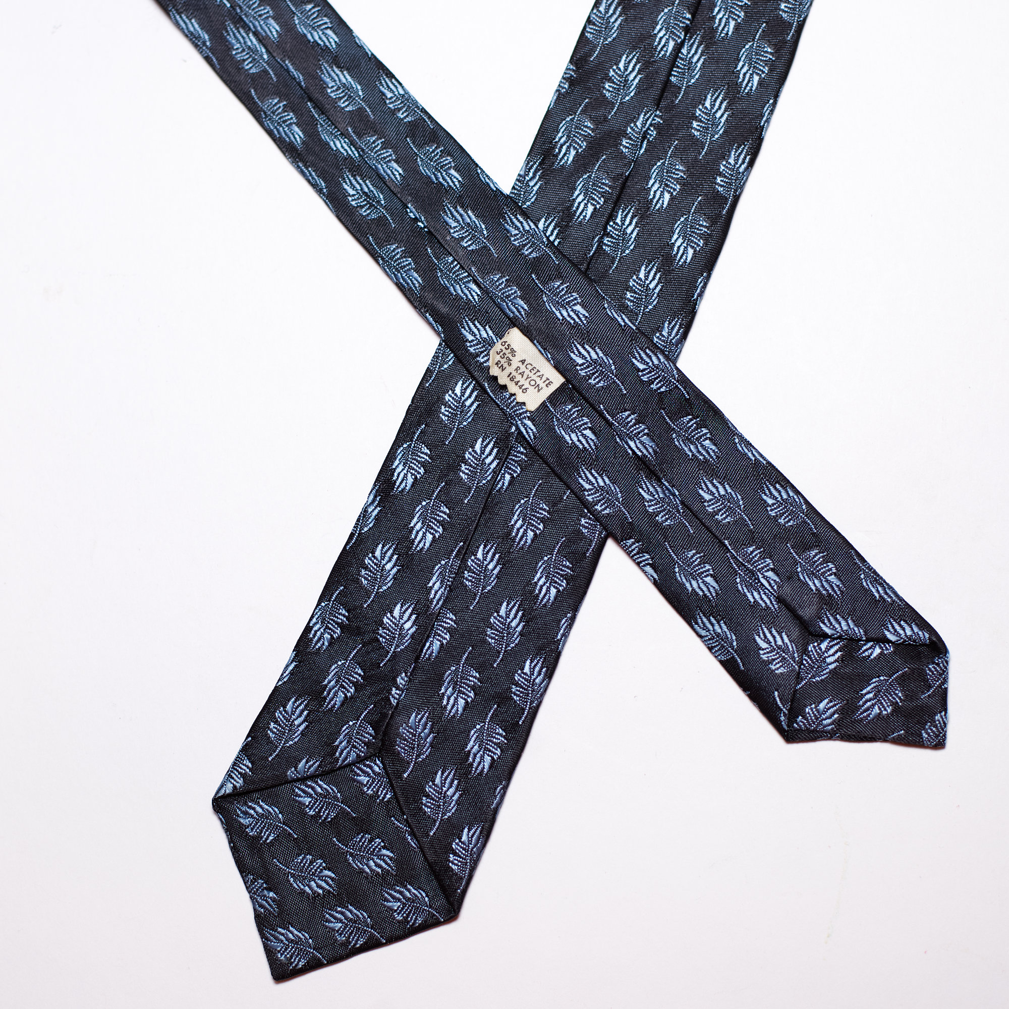 Vintage 1960s Blue Skinny Necktie - Image 3