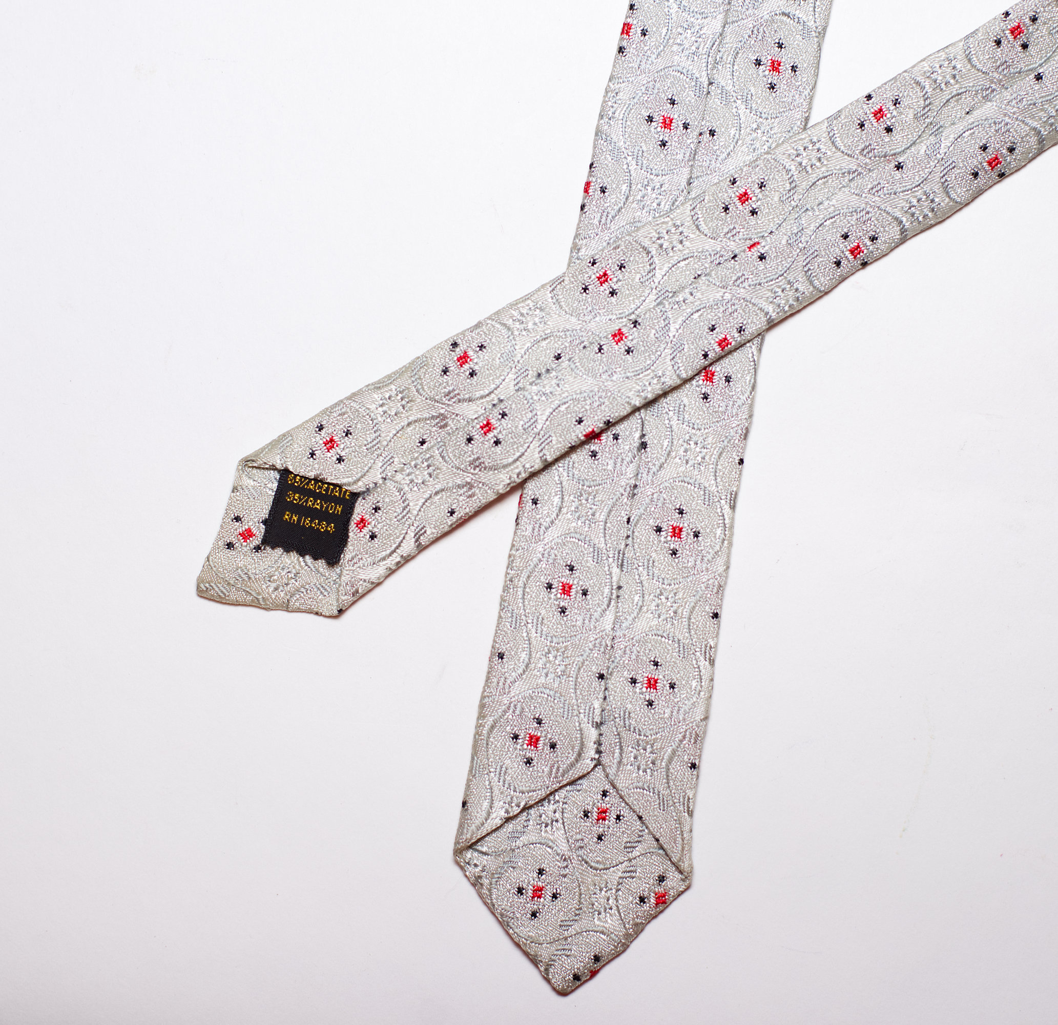 Vintage 1960s Beige Skinny Necktie - Image 2