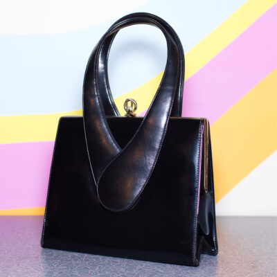 Vintage 1960s Black Patent Handbag | Bags by Francois