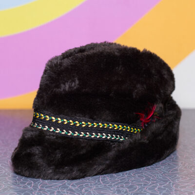 Vintage Brown Faux Fur Trilby Hat