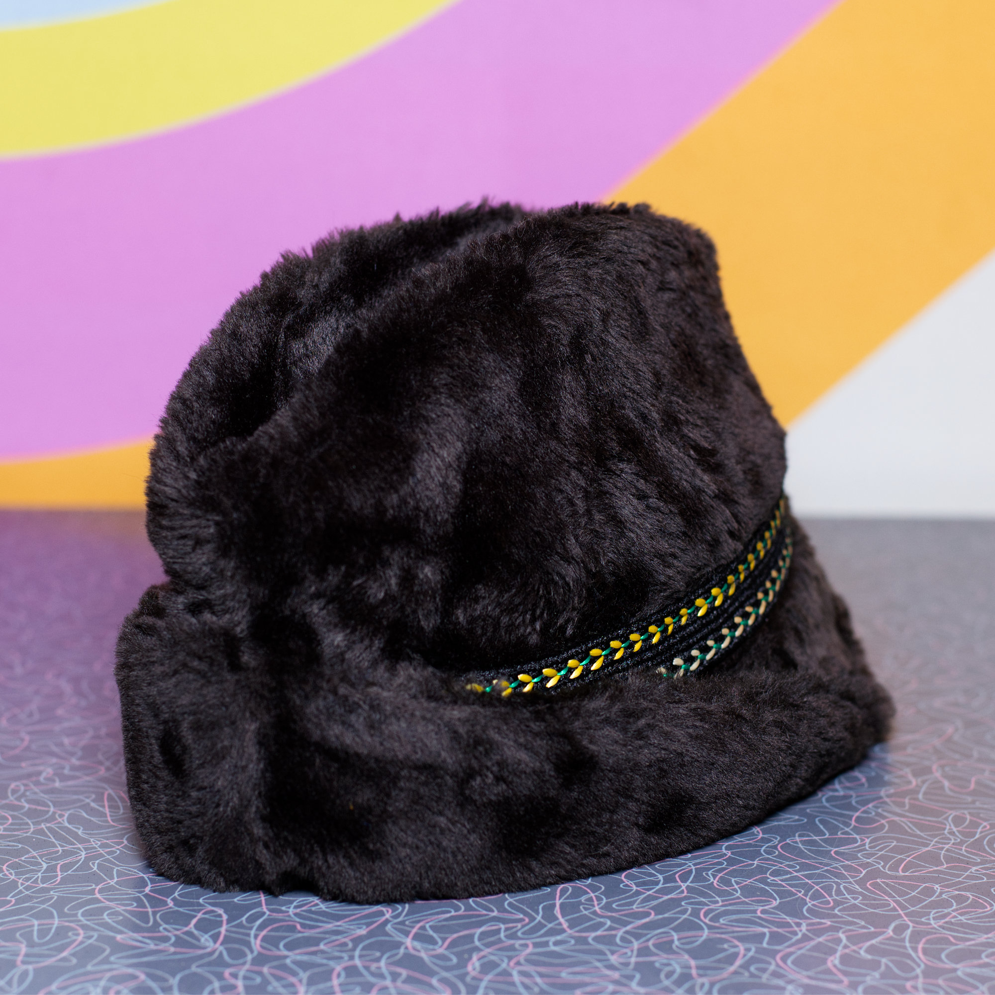 Vintage Brown Faux Fur Trilby Hat - Image 3