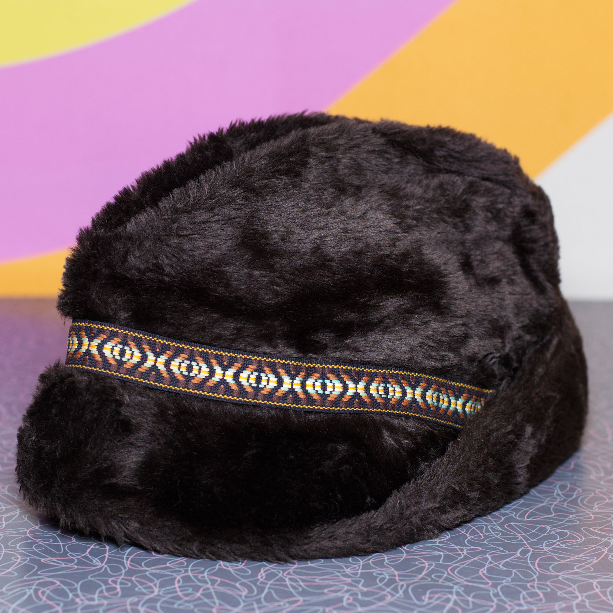 Vintage Brown Faux Fur Trilby Hat - Image 2