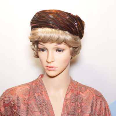 Vintage 1960s Feather Pillbox Hat