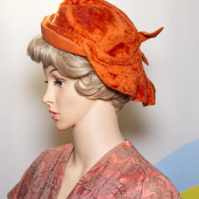 Vintage 1950s Orange Tilt Hat