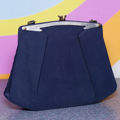 Vintage 1950s L and M Navy Blue Handbag