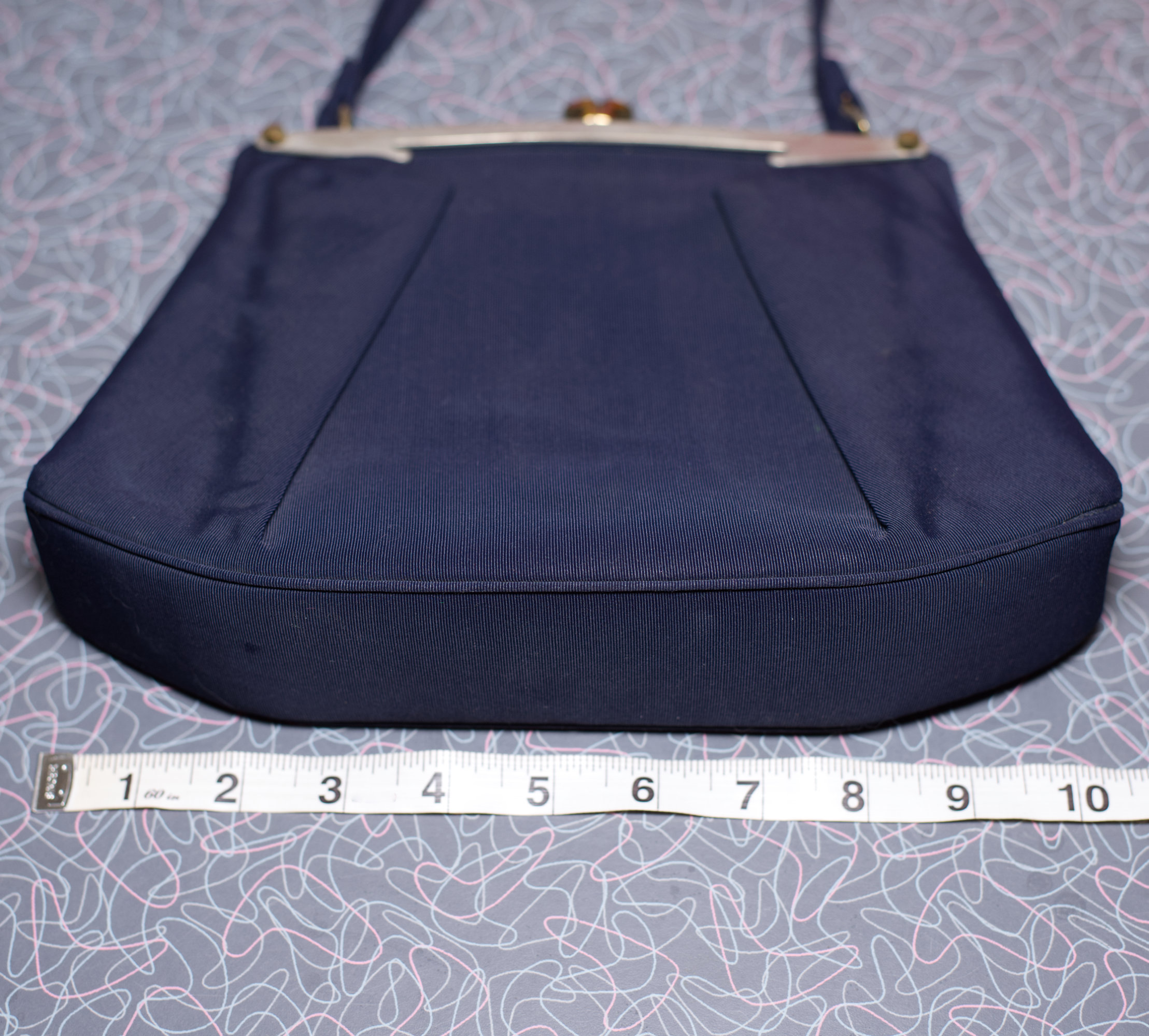 Vintage 1950s L and M Navy Blue Handbag - Image 6