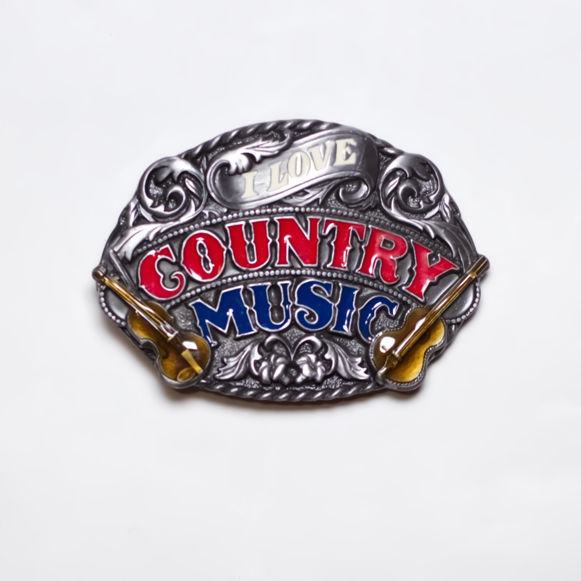 Vintage 80s Country Music Pewter Buckle Made by Siskiyou