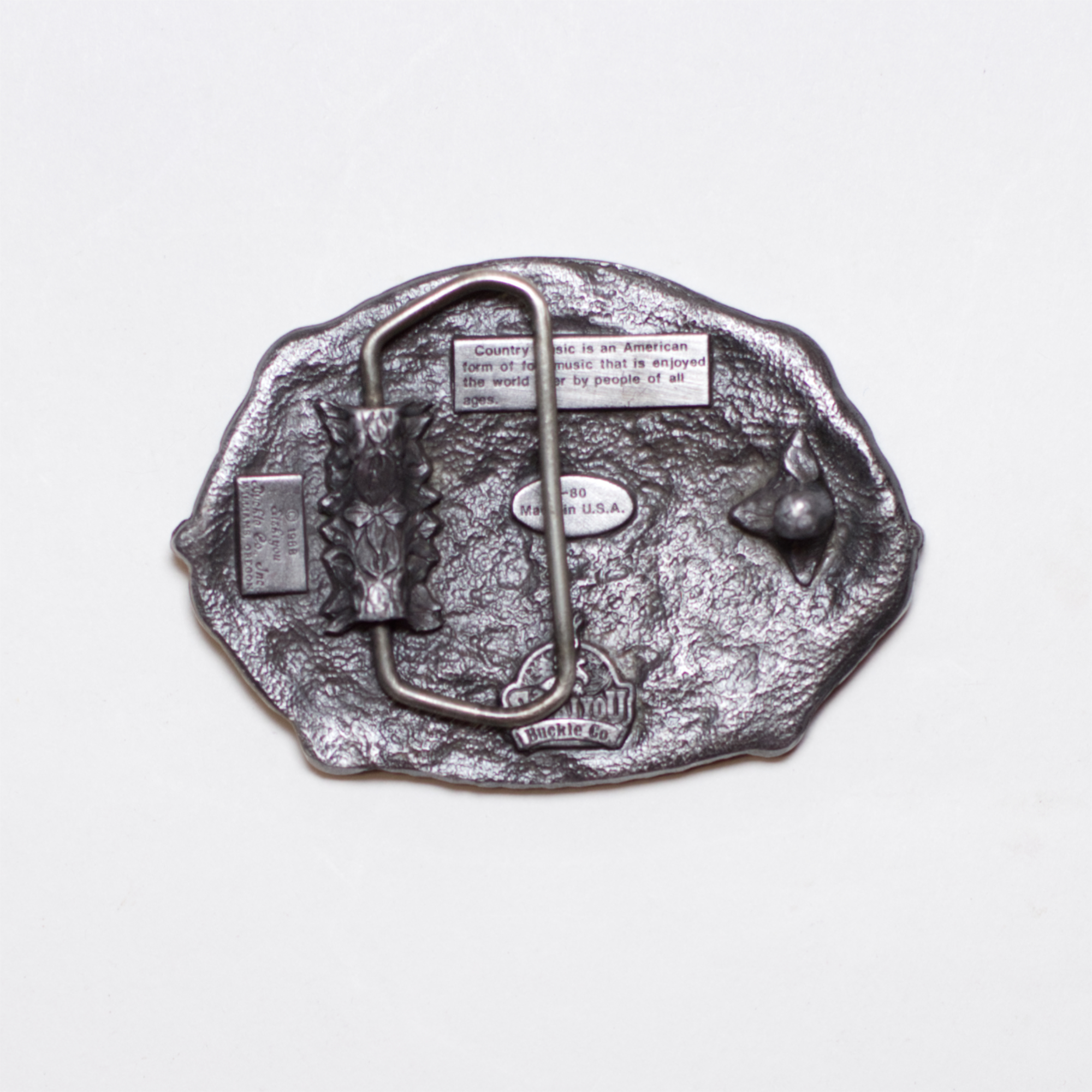 Vintage 80s Country Music Pewter Buckle Made by Siskiyou - Image 2